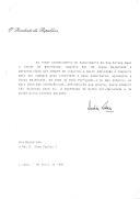 Mensagem de condolências do Presidente da República, Mário Soares, dirigida ao Rei D. Juan Carlos I por falecimento do pai do rei de Espanha, o Conde de Barcelona.