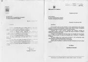 Carta do Presidente da Roménia, Ion Illiescu, endereçada ao Presidente da República Portuguesa, Jorge Sampaio, agradecendo a forma como se desenrolou a sua recente visita de Estado a Portugal e convidando, por sua vez, a visitar oficialmente Bucareste, ao longo do ano de 2004.