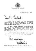 Carta do Príncipe André, endereçada ao Presidente Mário Soares, a partir do Palácio de Buckingham, agradecendo o almoço que lhe foi oferecido durante a sua estadia em Lisboa.