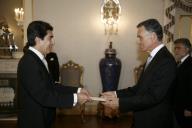 O Presidente da República, Aníbal Cavaco Silva, recebe cartas credenciais de novos embaixadores em Portugal, a 13 de novembro de 2007