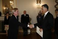 O Presidente da República, Aníbal Cavaco Silva, recebe cartas credenciais de novos embaixadores em Portugal, a 27 de junho de 2007