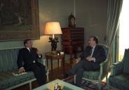 Audiência concedida pelo Presidente da República, Jorge Sampaio, ao Embaixador do Brasil em Lisboa, Jorge Bornhausen, a 20 de março de 1998