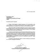 Carta de Valentin Paniagua Corazao, Presidente constitucional da República do Peru, endereçada ao Presidente da República de Portugal, Jorge Sampaio, convidando-o a participar na XI Cimeira Ibero-Americana de Chefes de Estado e de Governo, a realizar-se em Lima nos dias 23 e 24 de novembro de 2001.