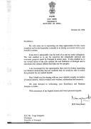 Carta do Presidente da República da Índia, Kocheril Raman Narayanan, dirigida ao Presidente da República, Jorge Sampaio, agradecendo a hospitalidade e a forma acolhedora como foi recebido, assim como a sua delegação, por ocasião da visita de Estado a Portugal.