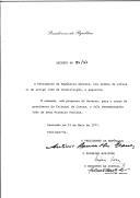 Decreto de nomeação, sob proposta do Governo, do Juiz Desembargador João de Deus Pinheiro Farinha para exercer o cargo de Presidente do Tribunal de Contas.