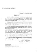 Carta do Presidente da República, Jorge Sampaio, endereçada à Presidente da Confederação Suíça, Ruth Dreifuss, agradecendo o "acolhimento caloroso" por ocasião da visita de Estado ao seu país e manifestando, em particular, o seu reconhecimento pelos "gestos de solidariedade" para com Portugal e o "povo irmão de Timor-Leste".