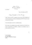 Carta do Presidente da República de Cabo Verde, António Mascarenhas Monteiro, dirigida ao Presidente da República Portuguesa, Jorge Sampaio, agradecendo e aceitando o convite  para participar nas cerimónias de inauguração da EXPO 98, no dia 21 de maio [de 1998].