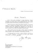 Carta do Presidente da República, Jorge Sampaio, dirigida ao Presidente da República da Hungria, Ferenc Mádl, agradecendo "cordial mensagem de felicitações" que lhe foi endereçada por ocasião da sua reeleição.