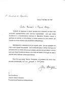 Carta do Presidente da República, Jorge Sampaio, endereçada ao Presidente da República de Moçambique, Joaquim Chissano, agradecendo a hospitalidade e a gentileza com que foi recebido por ocasião da sua visita de Estado a Moçambique e reiterando o convite para que o chefe de Estado moçambicano para visitar oficialmente Portugal em data a acordar.