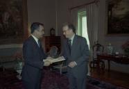 Audiência concedida pelo Presidente da República, Jorge Sampaio, ao Embaixador de Portugal em Pequim, Pedro Catarino, a 1 de abril de 1997