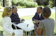 O Presidente da República, Jorge Sampaio, oferece um almoço em honra do Príncipe Aga Khan, no Palácio de Belém, a 25 de setembro de 2000