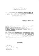 Mensagem telegráfica dirigida a Sua Excelência o Presidente da República do Chile pelo Presidente da República Portuguesa
