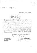 Carta do Presidente da República, Jorge Sampaio, dirigida a Arpad Göncz, expressando a sua "muito sincera estima e elevada consideração" pelo chefe de Estado da Hungria no momento em que este abandona as suas funções.