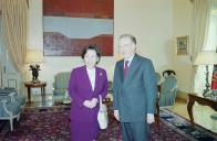 Audiência concedida pelo Presidente da República, Jorge Sampaio, à Ministra dos Negócios Estrangeiros do Japão, Senhora Makiko Tanaka, a 7 de janeiro de 2002