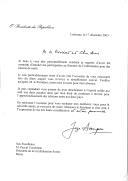 Carta do Presidente da República, Jorge Sampaio, dirigida ao Presidente da Confederação Suíça, Pascal Couchepin, lamentando ter de anular, por razões de saúde, a sua participação na Cimeira da Informação.