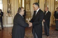 O Presidente da República, Aníbal Cavaco Silva, recebe, no Palácio de Queluz, os cumprimentos de Ano Novo do Corpo Diplomático acreditado em Portugal, a 21 de janeiro de 2015