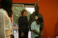 Maria Cavaco visita a Casa Lilás, lar de acolhimento para crianças e jovens pertencente à Associação Novo Futuro, a 29 de janeiro de 2008