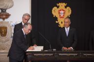 O Presidente da República Marcelo Rebelo de Sousa confere posse, no Palácio de Belém, aos novos membros do Conselho de Estado, a 7 abril 2016