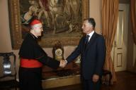 Audiência concedida pelo Presidente da República, Aníbal Cavaco Silva, ao Cardeal Tarcisio Bertone, Secretario de Estado do Vaticano, a 12 de outubro de 2007