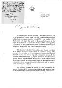 Carta do Rei da Jordânia, Hussein, dirigida ao Presidente da República de Portugal, Mário Soares, convidando-o a estar presente na MENA - Cimeira Económica do Médio Oriente e Norte de África, a ter lugar em Amã, entre 29 e 31 de outubro de 1995.