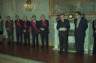 O Presidente da República, Jorge Sampaio, condecora os Embaixadores Francisco Knopfi, Roberto Pereira de Sousa, Pedro Catarino, João Quintela e Rui Quartin Santos, a 15 de novembro de 1997