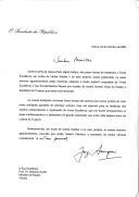 Carta do Presidente da República, Jorge Sampaio, dirigida ao Ministro de Estado turco,Prof. Dr. Mehmet Aydin, agradecendo a companhia do Ministro e de sua mulher por ocasião da visita de Estado à República da Turquia.