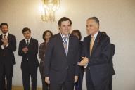 O Presidente da República, Aníbal Cavaco Silva, condecora Manuel Castro Almeida com o grau de Grande Oficial da Ordem do Infante D. Henrique, a 1 de março de 2016