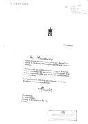 Carta do Rei Harald da Noruega, dirigida ao Dr.Jorge Sampaio, Presidente da República Portuguesa, convidando-o para uma visita de Estado ao seu país, entre 3 e 5 de fevereiro de 2004, conforme já acordado pelas vias diplomáticas.