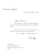Carta do Presidente da República, Mário Soares, dirigida ao Presidente da República Tunisina, Zine El Abibdine Ben Ali, agradecendo oferta de medalha comemorativa do 7 de novembro de 1987.