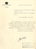 Ofício n.º 2520, do Secretário da Presidência da República, dirigido ao Professor Doutor Armindo Rodrigues Monteiro, enviando o Livro de Atas do Conselho de Estado e a Resolução tomada na sessão de 11 de julho 1951, considerando incurso, no n.º 1 do Artigo 73.º da Constituição, o candidato Ruy Luís Gomes.