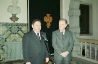 O Presidente da República, Jorge Sampaio, oferece um jantar ao Presidente da República de S. Tomé e Príncipe, Fradique Bandeira Melo de Menezes, a 20 de dezembro de 2001