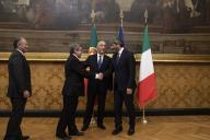 O Presidente da República Marcelo Rebelo de Sousa é recebido, no Palácio Montecitorio em Roma, pelo Presidente da Câmara dos Deputados Italiana, Roberto Fico, no âmbito da Visita de Estado à República Italiana, a 12 de novembro de 2019