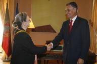 O Presidente da República, Aníbal Cavaco Silva, recebe em audiência e condecora Embaixadora, a 19 de janeiro de 2007