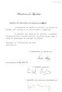 Decreto de nomeação do ministro plenipotenciário Augusto Martins Gonçalves Pedro para exercer o do cargo de Embaixador de Portugal em Bogotá [Colômbia].