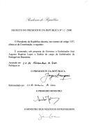 Decreto que exonera, sob proposta do Governo, o embaixador José Augusto Baptista Lopes e Seabra, do cargo de Embaixador de Portugal em Bucareste [Roménia].