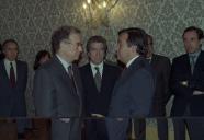 O Presidente da República, Jorge Sampaio, preside à tomada de posse do Secretário de Estado das Obras Públicas, Emanuel Maranha das Neves, a 22 de abril de 1997