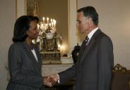 Audiência concedida pelo Presidente da República, Aníbal Cavaco Silva, à Secretária de Estado norte-americana, Condoleezza Rice, a 19 de julho de 2007