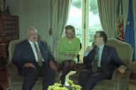 Audiência concedida pelo Presidente da República, Jorge Sampaio, ao Chanceler da República Federal da Alemanha, Helmut Khol, a 31 de maio de 1996