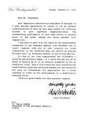 Carta do Presidente Federal da Áustria, Kurt Waldheim, dirigida ao Presidente da República Portuguesa, Mário Soares, felicitando-o pela sua reeleição como Presidente de Portugal, manifestando a sua satisfação pelo encontro havido entre os dois por ocasião da entronização do Imperador do Japão em novembro de 1990 e convidando-o a visitar o seu país a título oficial ou não oficial.