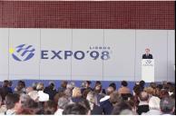 O Presidente da República, Jorge Sampaio, preside à sessão de encerramento da Expo 98, a 30 de setembro de 1998