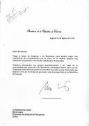 Carta do Presidente da República da Colômbia, César Gaviria Trujillo, dirigida ao Presidente da República Portuguesa, Mário Soares, expressando o seu agradecimento pela mensagem recebida por ocasião da sua tomada de posse como "Primeiro Mandatário da Colômbia".