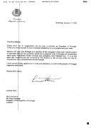 Carta do Presidente da República da Estónia, Lennart Meri, dirigida ao Presidente da República de Portugal, Jorge Sampaio, felicitando-o por ocasião da sua reeleição como chefe de Estado. 