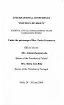 International Conference "United in Diversity" - National and Cultural Identity in the Globalizing World, Sofia, 24 - 26 june 2004