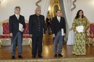 O Presidente da República, Aníbal Cavaco Silva, recebe as cartas credenciais de novos Embaixadores em Portugal, a 20 de janeiro de 2015