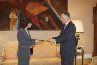 O Presidente da República, Aníbal Cavaco Silva, recebe em audiência, a Embaixadora Maria José Morais Pires, para entrega de cartas credenciais como representante diplomática de Portugal em Budapeste, Hungria, a 24 de março de 2015