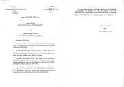 Carta do Ministro dos Correios e Telecomunicações do Reino de Marrocos [e Presidente da Câmara de Rabat], Hamza Kettani, felicitando o recém-eleito Presidente da República Portuguesa, Jorge Sampaio