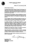 Carta de Carlos Salinas de Gortari, Presidente Constitucional dos Estados Unidos Mexicanos, dirigida ao Presidente da República Portuguesa, Mário Soares, convidando-o a estar presente num Encontro de Chefes de Estado e de Governo Ibero-americanos, Espanha e Portugal, a ter lugar no México, em julho de 1991.