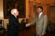 O Presidente da República, Aníbal Cavaco Silva, recebe em audiência o Presidente do Comité Olímpico de Portugal, Comandante José Vicente Moura, a 25 de julho de 2006