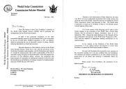 Carta do Presidente da República do Zimbabué, Robert Mugabe, endereçada ao Presidente de Portugal, Jorge Sampaio, convidando-o, na sua qualidade de Presidente na Comissão Solar Mundial, a estar presente na Cimeira Solar Mundial, a ter lugar em Harare, nos dias 16 e 17 de setembro de 1996.