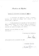 Decreto que revoga, por indulto, a pena acessória de expulsão do País, aplicada a Mário Correia Semedo, no Processo nº 110/94, da 1ª Secção da 1ª Vara Criminal Tribunal Judicial de Lisboa. 